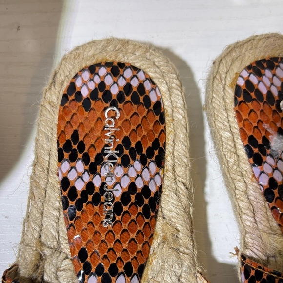 Calvin Klein Orange and Black Espadrille Sandals - Picture 4 of 4